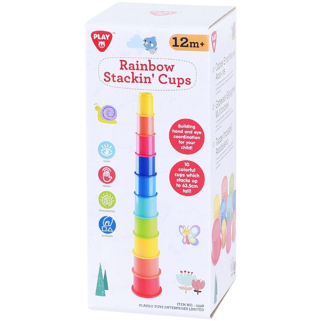 Детские стаканчики для пирамидки в цветах радуги