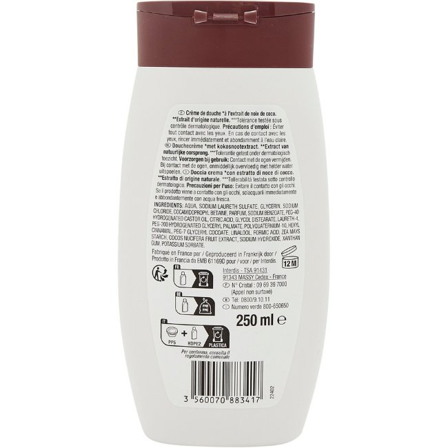 Гель для душа Carrefour Soft с кокосовым молочком 250 мл