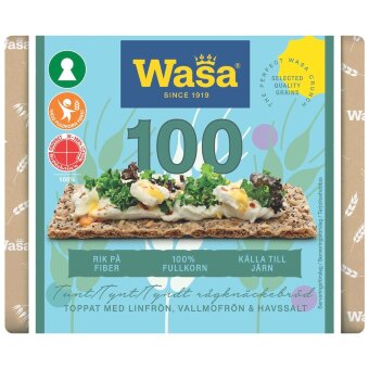 Хрустящий хлеб Wasa 245 гр 100 vuotta с семенами и морской солью