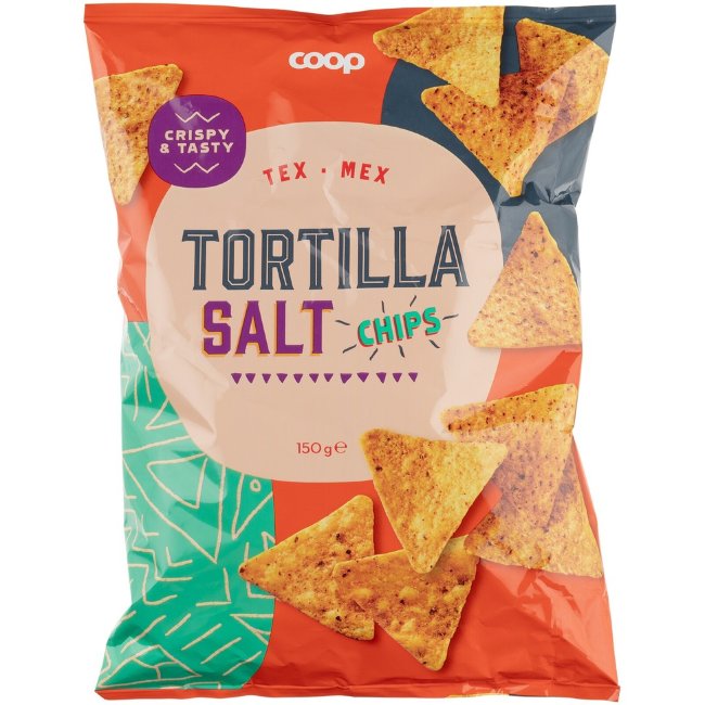 Цельнозерновые кукурузные чипсы без глютена с солью Tex Mex Coop 150 гр