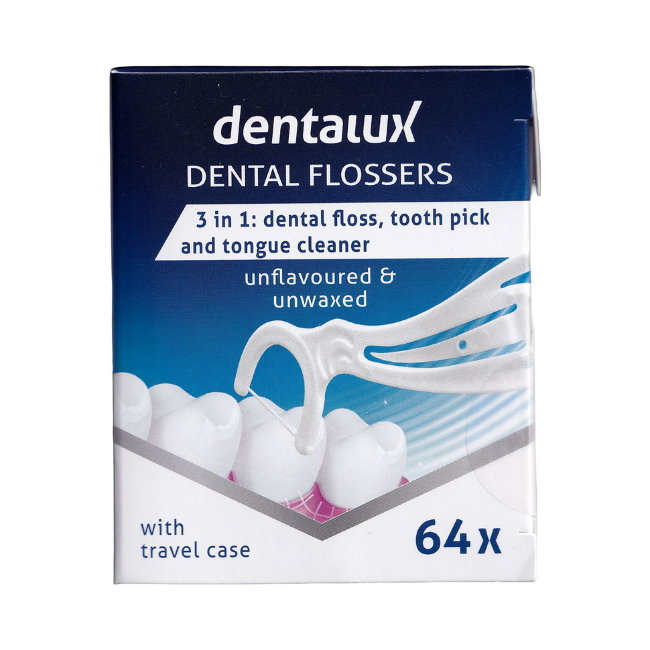 Дорожный набор 3 в 1 для ухода за зубами Dentalux flossers 64 шт/уп Дорожный набор 3 в 1 для ухода за зубами Dentalux flossers 64 шт/уп