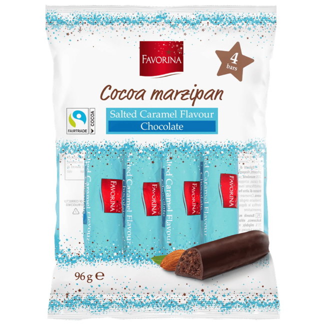 Марципановые батончики с шоколадом и солёной карамелью Favorina 96 гр
