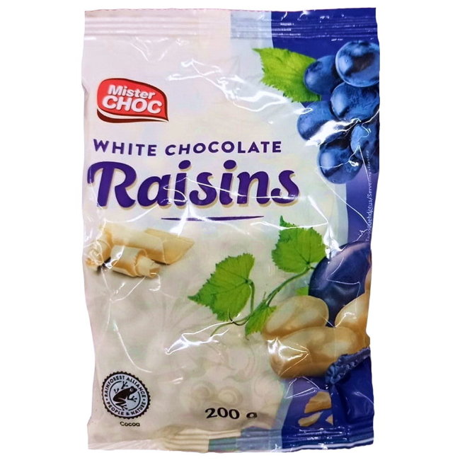 Изюм в белом шоколаде Mister Choc 200 гр