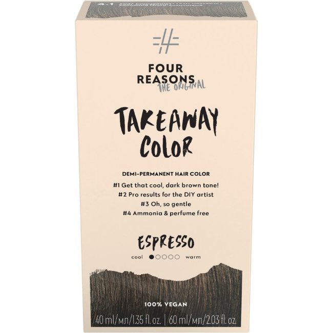 Крем-краска для волос Four Reasons Original Takeaway Color 4.1 эспрессо стойкого действия Крем-краска для волос Four Reasons Original Takeaway Color 4.1 эспрессо стойкого действия
