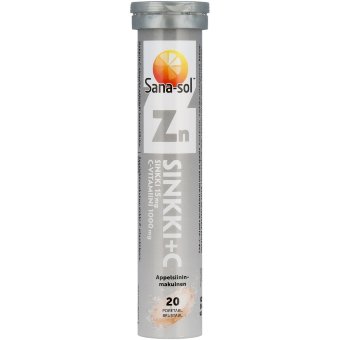 Витамин С 1000 мг со вкусом апельсина и цинк Sana-Sol 20 шипучих таблеток