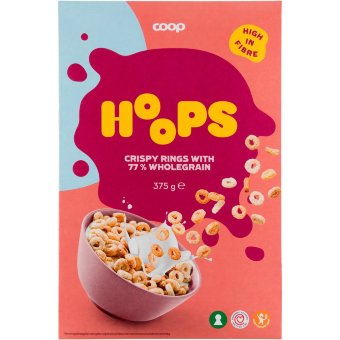 Цельнозерновые колечки Coop Hoops 78%, 375 гр Цельнозерновые колечки Coop Hoops 78%, 375 гр