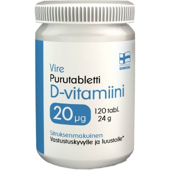 Витамин D3 20 мкг для рассасывания Vire со вкусом цитрусовых 120 таблеток