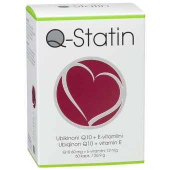 Убихинон Q10 с витамином Е Q-Statin 60 капсул Oriola Убихинон Q10 с витамином Е Q-Statin 60 капсул Oriola