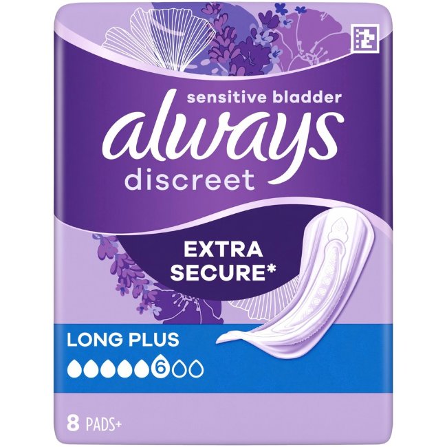 Прокладки урологические Always Discreet Long Plus 5/8, 8 шт