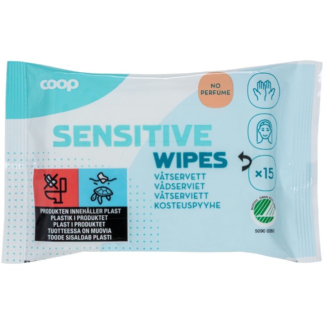 Влажные салфетки Coop Sensitive 15 шт