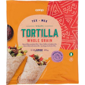Лепёшки пшеничные цельнозерновые Coop (6шт/уп) 370 гр