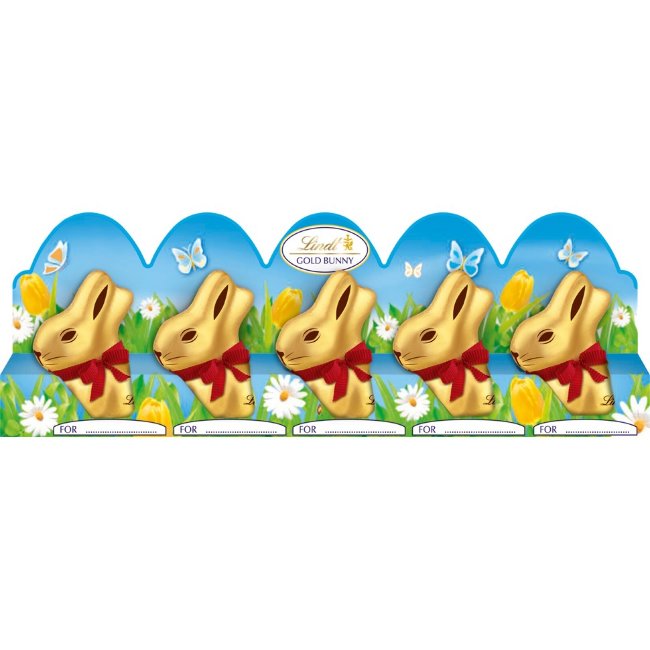 Золотые кролики из молочного шоколада (набор) Lindt Mini GOLD BUNNY 5x10 гр