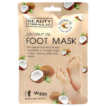 Увлажняющая маска для ног с кокосовым маслом и маслом ши Beauty Formulas, 1 пара