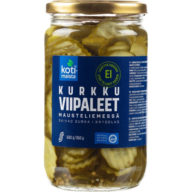 Огурцы Kotimaista ломтики без сахара  680/350 гр