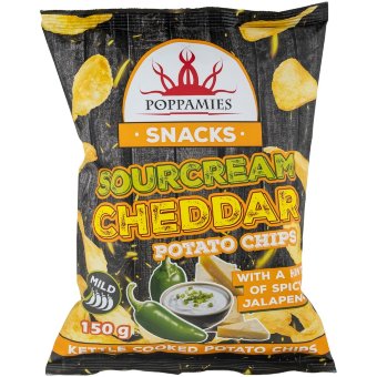 Картофельные чипсы Poppamies Snacks со вкусом сметаны и чеддера 150 гр