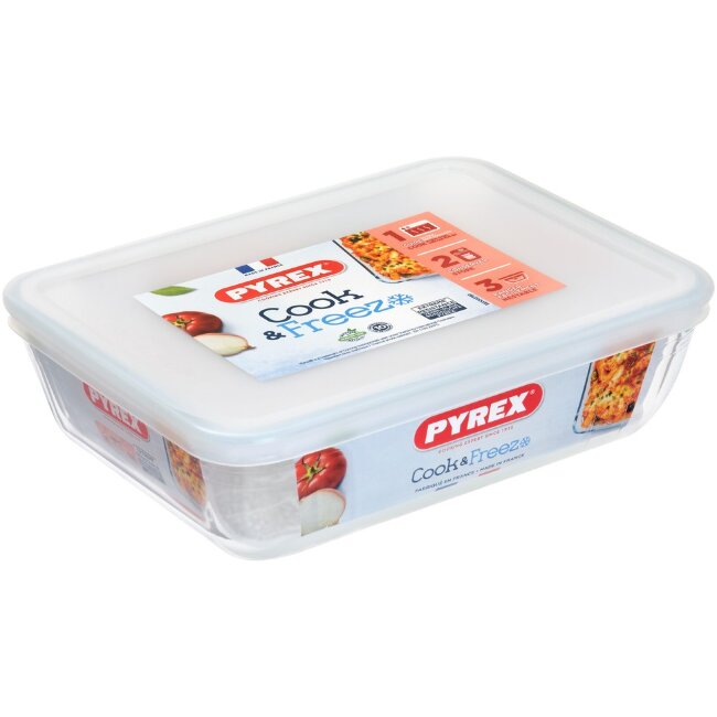 Стеклянная форма для запекания Pyrex Cook & Freeze с крышкой 22x17 см Стеклянная форма для запекания Pyrex Cook & Freeze с крышкой 22x17 см