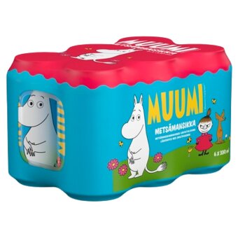 Напиток с вкусом лесной земляники Muumi в банках (уп 6 шт) 0,33 л