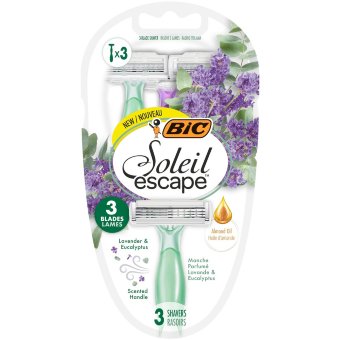 Сменные кассеты для бритья BIC Soleil Escape 3 Lavender & Eucalyptus (уп 3 шт)