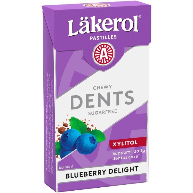 Жевательные пастилки с ксилитом Läkerol Dents Blueberry Delight 36 гр