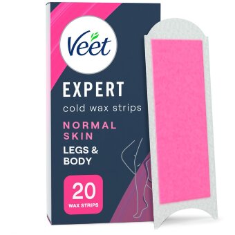 Холодные восковые полоски Veet Expert для тела и ног для нормальной кожи 20 шт