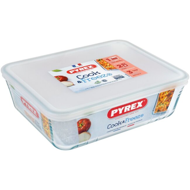 Стеклянная форма для запекания с крышкой Pyrex Cook & Freeze 25x19 см Стеклянная форма для запекания с крышкой Pyrex Cook & Freeze 25x19 см