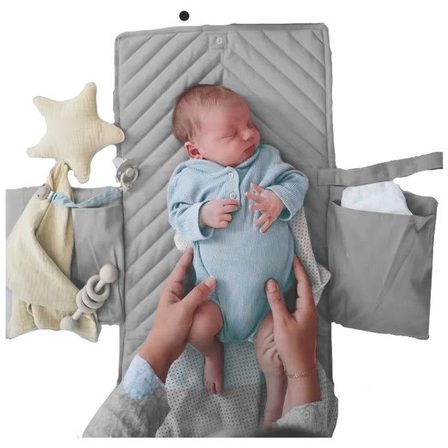Пеленальный коврик Pilvi серый
