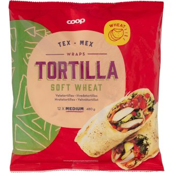 Лепёшки пшеничные мягкие Tex Mex Coop (12шт/уп) 480 гр