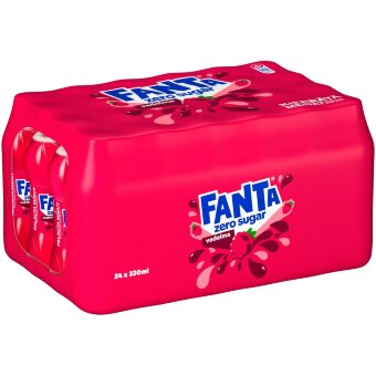 Упаковка из 24 бутылок Fanta Vadelma Zero без сахара 0.33 л