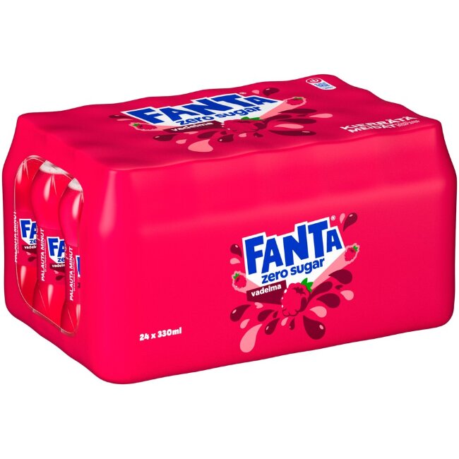 Упаковка из 24 бутылок Fanta Vadelma Zero без сахара 0.33 л Упаковка из 24 бутылок Fanta Vadelma Zero без сахара 0.33 л