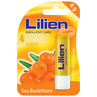 Бальзам для губ с натуральными маслами и витамином Е (Облепиха) Lilien 4 гр