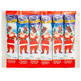 Шоколадные леденцы Санта Клаус ONLY 90 гр