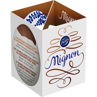 Fazer Mignon шоколадное яйцо с миндалем, грецкими орехами и нугой 52 гр