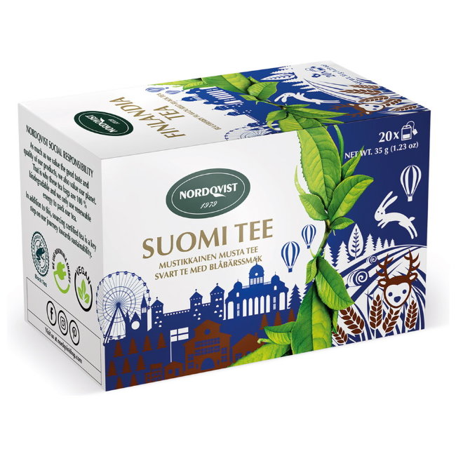 Черный чай "Финляндия" с черникой Nordqvist SUOMI TEE 20 шт