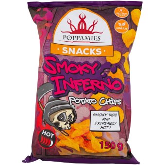 Картофельные чипсы Poppamies Snacks Smoky Inferno с ароматом хабанеро 150 гр