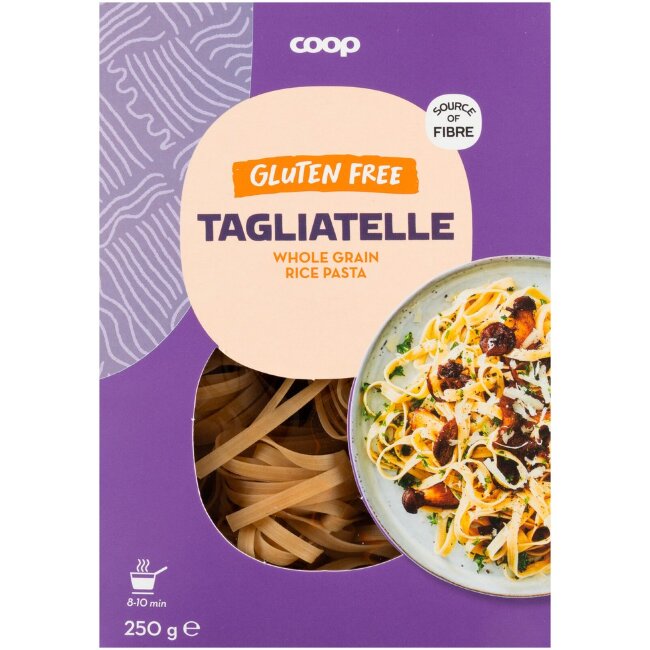 Паста гнезда без глютена из цельнозернового риса Coop 250 гр