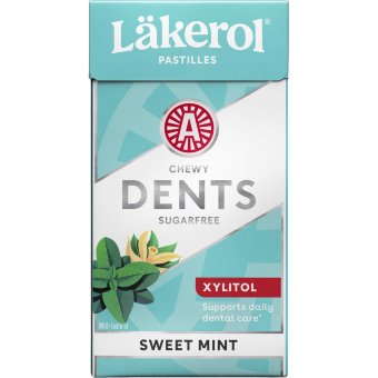 Пастилки с ксилитом (сладкая мята) Läkerol Dents 36 гр