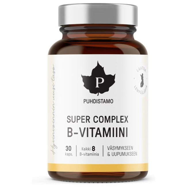 Усиленный комплекс витамина В Puhdistamo Super Complex 30 капсул