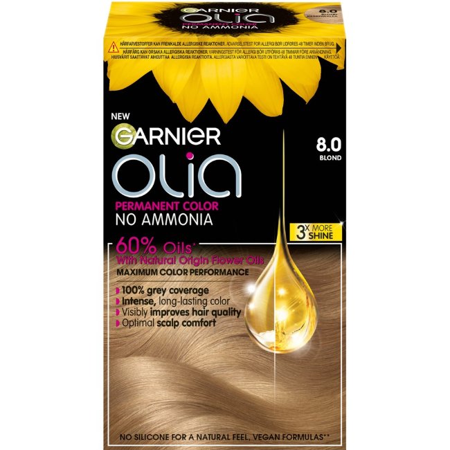 Постоянная краска для волос Garnier Olia 8.0 блонд 174 мл