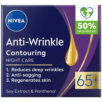 Ночной крем для контура лица и против морщин NIVEA Anti-Wrinkle Contouring 65+ 50 мл