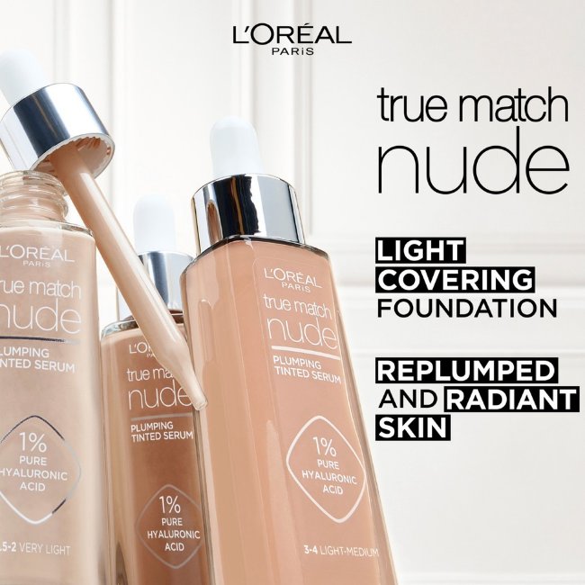 Тонирующая сыворотка для лица L'Oréal Paris True Match Nude Plumping 30 мл Very Light 0,5-2 Тонирующая сыворотка для лица L'Oréal Paris True Match Nude Plumping 30 мл Very Light 0,5-2