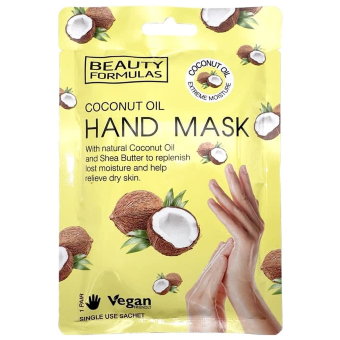 Кокосовая маска для рук с кокосовым маслом и маслом ши Beaury Formulas, 1 пара