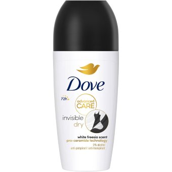 Дезодорант-антиперспирант шариковый с увлажняющим кремом Dove 72h Advanced Care Invisible Dry 50 мл