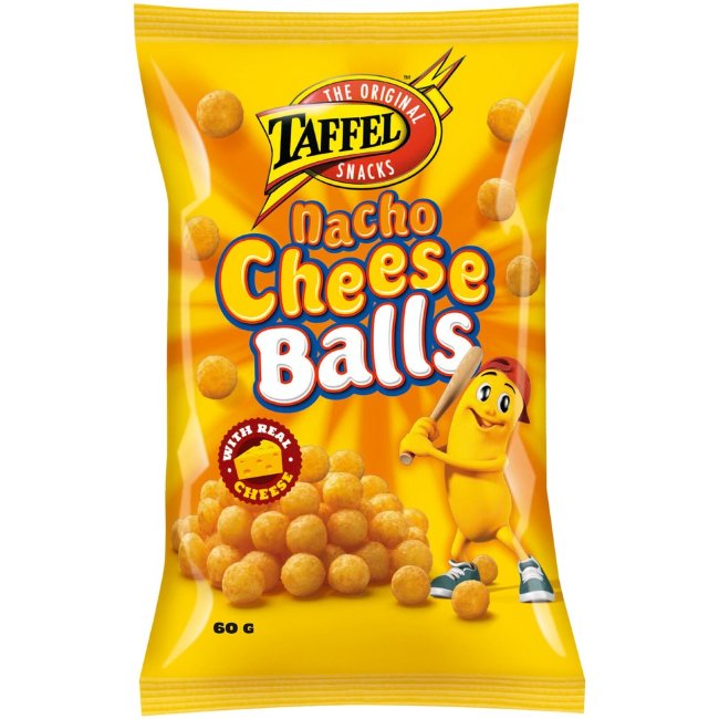 Сырные шарики Taffel Linssisnaskis Nacho Cheese 60 гр