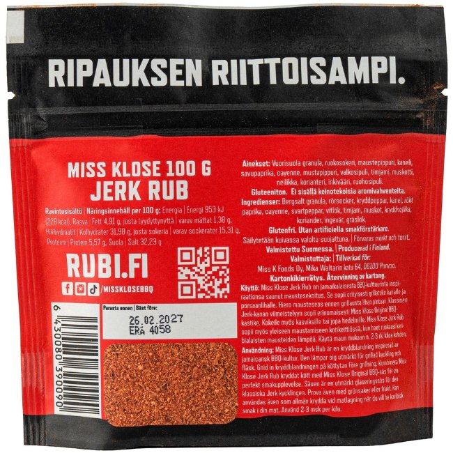 Приправа Miss Klose Jerk Rub 100 гр