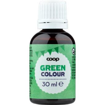 Пищевой краситель Coop зеленый 30 мл