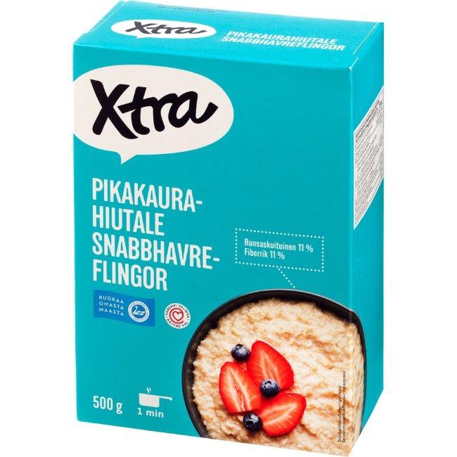 Хлопья овсяные X-tra Pikakaurahiutale, 1 минута, 500 гр