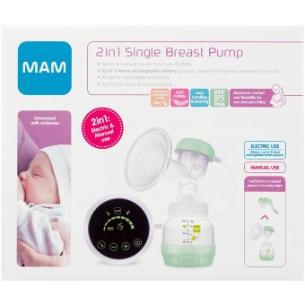 Электрический и ручной молокоотсос Ainu Mam 2in1 Single