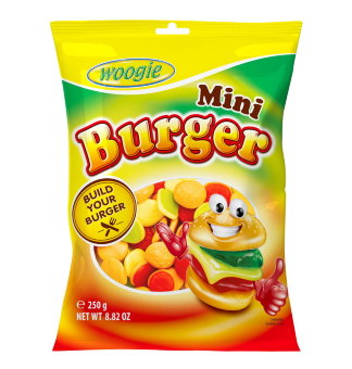 Жевательный мармелад Woogie Mini Burger 250 гр Жевательный мармелад Woogie Mini Burger 250 гр