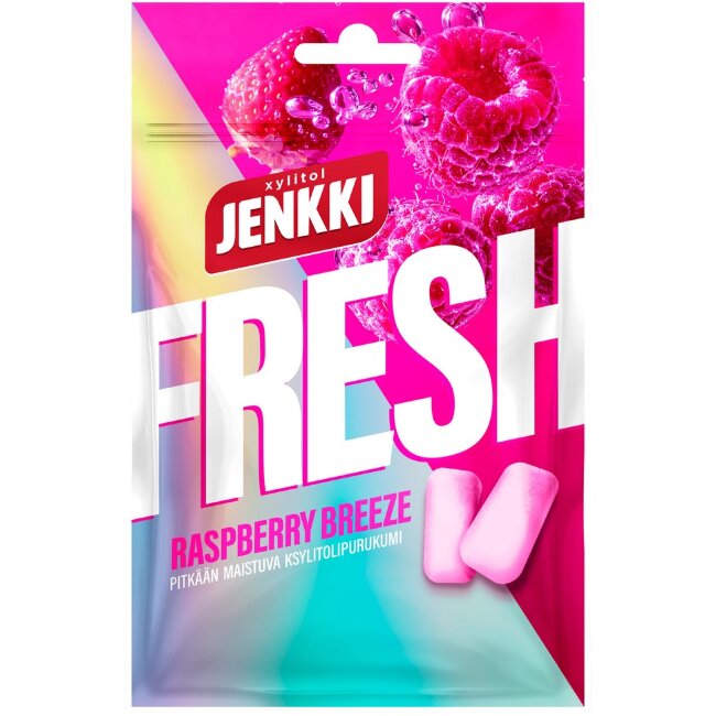 Жевательная резинка с ксилитом Jenkki Fresh Raspberry Breeze 35 гр