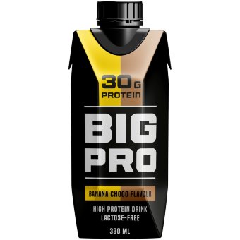 Безлактозный бананово-шоколадный протеиновый напиток BIG PRO 330 мл, UHT